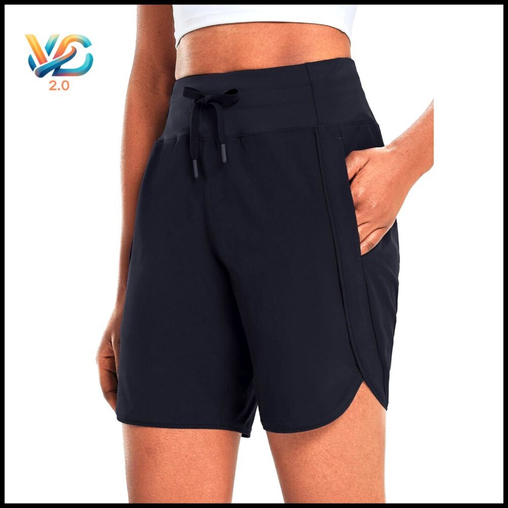 High Waisted Athletic Shorts Quick Dry Workout Running Gymβ Hiking Zipper Pocket
